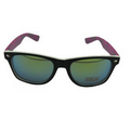 Plastic Retro Sunglasses with double color frame